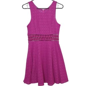 Free People Sunflower Cutout Scoop Neck Sleeveless Purple Mini Dress Size 4